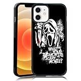 MMYAJT Favorite Scary Phone Case Compatible with iPhone 12/12 Pro, Scream iPhone Case Shockproof Black and White Phone Halloween Funny Cover Gift for Boy Girl Men Women