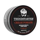 TRENDSTARTER - CREAM POMADE (2oz) - Travel Size - Medium Hold - Low Shine - Water-Based All-Day Hold Premium Hair Styling Pomade Putty Products