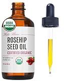 Kate Blanc Cosmetics Rosehip Oil for Face & Skin (1oz, Organic, Pure, Cold Pressed) Rosehip Seed Face Oil for Facial & Gua Sha Massage