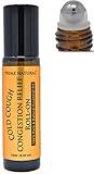 PRIME NATURAL Cold Cough Congestion Relief Essential Oil Roll on (10ml), Pre-Diluted Ready to Use Roller for Sinus, Sore Muscle, Headache & Sleep