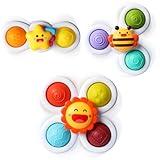 ALASOU 3PCS Pop Suction Cup Spinner Toys for 1 Year Old Boy Girl|Novelty Spinning Tops Bath Toys Age 1-2|Sensory Baby Toys Stocking Stuffers for Toddlers 1-3|12 18 Months Boy Birthday Gift for Infant