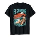 Retro El Salvador Tazumal Pyramid Fun Beach, and Volcano T-Shirt