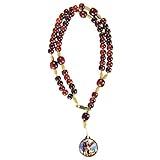 Catholica Shop Saint Michael Devotional Catholic Corded Rosary Bracelet for Men & Women, Handmade Religious Jewellery, Premium Quality Cord, Spiritual Gift, Made in Brazil (St Michael Wood Medal)