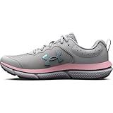 Under Armour Girls' Grade School Assert 10, (102) Halo Gray/Pink Sugar/Iridescent, 7, US
