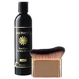 Tan Physics Sunless Tanner 8oz with Self Tanner Brush – Self Tanning Lotion – Instant Tanning Lotion for Face & Body – Natural Self Tanner for Streak-Free, Long-Lasting Glow