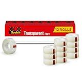 Scotch Transparent Tape, 3/4 in x 1000 in, 12 Boxes/Pack (600K12)