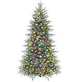Yaheetech 6ft Multicolored LED Pre-Lit Aspen Christmas Tree, 1576 PE & PVC Branch Tips, 9 Light Modes, Foldable Metal Stand