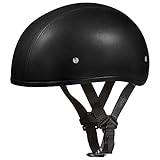 Daytona Helmets Half Skull Cap Motorcycle Helmet DOT Approved [Leather] [2XL]