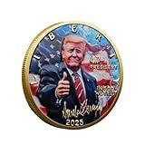 2025 Donald J. Trump Commemorative Coin – Gold Plated, 3D Limited Edition Liberty Eagle 47th President Seal Replica – Historical Challenge Coin, Trump Supporter Gift, Second Term Collectible