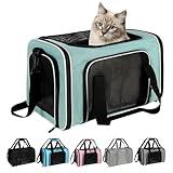 Cat, Dog Carrier for Small Medium Pet Carriers Up to15Lbs, Cat Carrier Soft- Sided Puppy Cat Bag Portable Foldable Airline Approved Carrier Travel (Green 18 * 11 * 11)