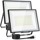 Dimgogo 2PACK 240W Flood Lights Outdoor, 28800lm LED Work Light with Plug, 6500K LED Flood Light Dusk to Dawn Outdoor Lighting, IP66 Waterproof LED Security Flood Yard Lights for Stadium