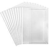 HJZHII 10 Pcs Plastic Book Covers, Books Cover Notebook Protector Transparent Waterproof Clear Book Cover 12.2 x 8.38 in Covers for Books with 10 Stickers