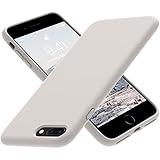 OTOFLY Premium Soft Silicone Rubber Full-Body Protective Bumper Case Compatible with iPhone 7/8 Plus (White Stone)