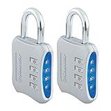 Master Lock Resettable Combination Locker Lock, Lock for Gym and School Lockers, Blue, 2 Pack, 653BLUE