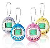 4 Pieces Virtual Electronic Digital Pet Keychain Game Digital Game Keychain Nostalgic Virtual Digital Pet Easter Basket Stuffers for Boys Girls（Pink, Blue, Purple, Yellow