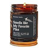 Sessemen My Favorite Pilot Candle, My Favorite Pilot Gift, Amber Jar Candle, Candle Non-Toxic for Home