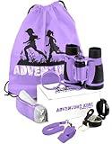 Adventure Kidz - Outdoor Exploration Kit, Children’s Toy Binoculars with Case, Torch, Compass, Whistle, Magnifying Glass, Backpack. Great Kids Gift Set for Camping, Hiking, STEM, Pretend Play.