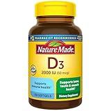 Nature Made Vitamin D3 2000 IU (50 mcg), Dietary Supplement for Bone, Teeth, Muscle and Immune Health Support, 250 Softgels, 250 Day Supply