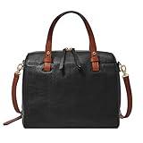 Fossil Women's Rachel Leather Satchel Purse Handbag, Black (Model: ZB7256001)