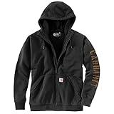 Carhartt Men's Rain Defender Loose Fit Fleece Lined Logo Graphic Sweatshirt, Black, X-Large