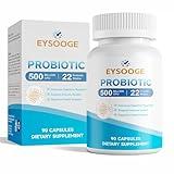 EYSOOGE Probiotics for Women and Men, 500 Billion CFU, 22 Strains + Organic Prebiotics, Daily Probiotics for Digestive, Immune, & Gut Health - 90 Capsules