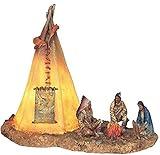 StealStreet SS-G-11390 Native Americans with Lighting Tipi Collectible Indian Decoration Statue