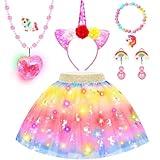 YAOOBEY Princess Dress up Clothes for Girls 4-6,Light Up Tulle Dress Toddler Princess Toys for 3 4 Year Old Girls Christmas Birthday Gift