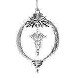 Inspired Silver - Medical Symbol - Silver Christmas Ornament - Unique Charm Christmas Tree Ornament - Holiday Hanging Decoration