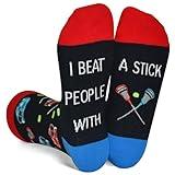 GOLIN Men Lacrosse Crew Socks, Funny Hockey Socks Novelty Sport Fans Gift for Teens, Medium, 1 Pair