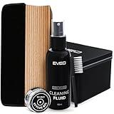 EVEO Premium Vinyl Record Cleaner Kit - Complete 4-in-1 Vinyl Records Cleaning Kit for Records Albums-Includes Soft Velvet Record Brush,Cleaning Liquid,Duster &Turntable Stylus Cleaning Gel