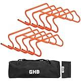 GHB 10 Pack 7” Agility Hurdles Speed Agility Training Hurdles, Detachable Sturdy Hurdles Training Equipment Set with Carry Bag for Kids,Athletes,Soccer,Basketball