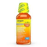 Amazon Basic Care Severe Daytime Cold and Flu, Maximum Strength Liquid Cold Medicine, Non-Drowsy, Multi-Symptom Relief, for Adults and Children Age 6 and Over, Original, 12 fl oz (Pack of 1)