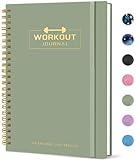 Fitness Workout Journal for Women & Men, A5(5.5" x 8.2") Workout Log Book Planner for Tracking, Progress, and Achieving Your Wellness Goals - Green