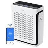 LEVOIT Air Purifiers for Home Large Room Bedroom Up to 1110 Ft² with Air Quality and Light Sensors, Smart WiFi, Washable Filters, HEPA Sleep Mode for Pets, Allergies, Dust, Pollen, Vital 100S-P, White