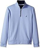 NAUTICA Men's Solid 1/4 Zip Fleece Sweatshirt, Linen Blue, X-Large