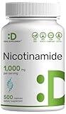 Vitamin B3 Nicotinamide 1,000mg Per Serving – 500 Capsules, Flush Free Niacin, Essential B3 – Supports Healthy Skin & Energy Production – Non-GMO