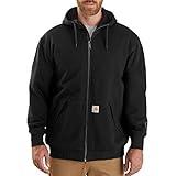 Carhartt Men's Rain Defender Loose Fit Midweight Thermal-Lined Full-Zip Sweatshirt, Black, Large