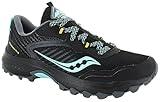 Saucony Women's Excursion TR15 Trail Running Shoe, Black/Mint/Yellow, 8