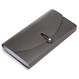 BTSKY Expanding File Folder -13 Pockets Small Accordion File Folder Expandable Card Ticket Holder File Storage Folder Check Bill File Folder Plastic Business Document Organizer Wallet Case New Grey