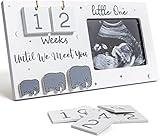 Sonogram Picture Frame, Ultrasound Photo Frame with Baby Countdown Weeks, Expecting Parents to be Pregnancy Gift Congratulations Pregnancy Must Have Grandparent Baby Announcement First Time Mom to Be