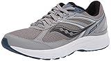 Saucony Men's Cohesion 14 Road Running Shoe, Grey/Blue, 12.5