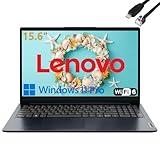 Lenovo 15.6" Laptop Computer for Home Business Student, Intel Dual-Core Processor, 32GB DDR4 RAM, 1TB PCIe SSD, WiFi 6, Bluetooth 5.2, HDMI, Abyss Blue, Windows 11 Pro S, Tichang Type C to RJ45 Cable