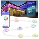 Nexillumi Permanent Outdoor Lights for House, 100ft Smart RGB Plus IC Outside Lights with 72 Scene Modes, IP68 Waterproof Eaves Lights for Christmas All Holiday Decorations