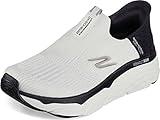 Skechers Women's Hands Free Slip-Ins Max Cushioning Elite-Smooth Transition Sneaker, White/Black, 9