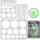 ENJOYLink Circle Template & Stencil 4-Pack Set Drafting Templates for Architecture, Engineering, Art Design, Office & School Multi-Size Reusable Drafting Tools