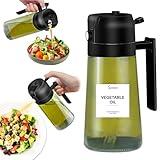 HONGXUNJIE HXJ Velaco Light Blockage 2 in 1 Oil Dispenser & Oil Sprayer for Cooking - 16oz Oil Dispenser for Kitchen, 470ml Olive Oil Dispenser Bottle for Kitchen, Barbecue, Salad