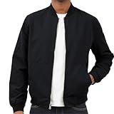 Lucky Brand Men's Classic Bomber Jacket, Black, Large