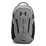 Under Armour Unisex-Adult Hustle 6.0 Backpack, (026) Castlerock Full Heather/Black/Black, One Size Fits Most