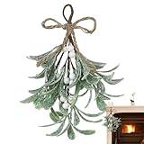 Artificial Faux Branches, Festive Mistletoe Picks, Frosted Tree Picks, Festive Mistletoe Garland, Faux Branches for Tree Crafts Holiday