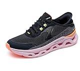 Skechers Women's Glide-Step ATLUS Hands Free Slip-INS Sneaker, BKMT=Black/Multi, 7.5